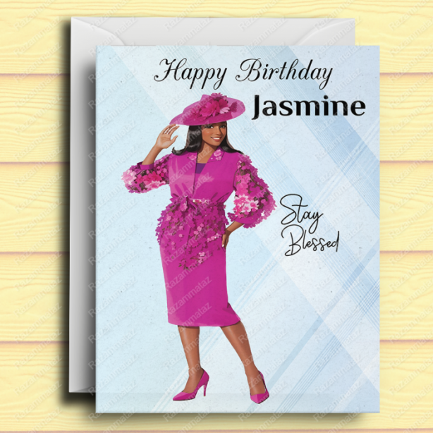 Black Woman Birthday Card V